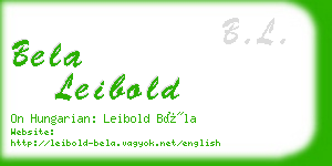 bela leibold business card